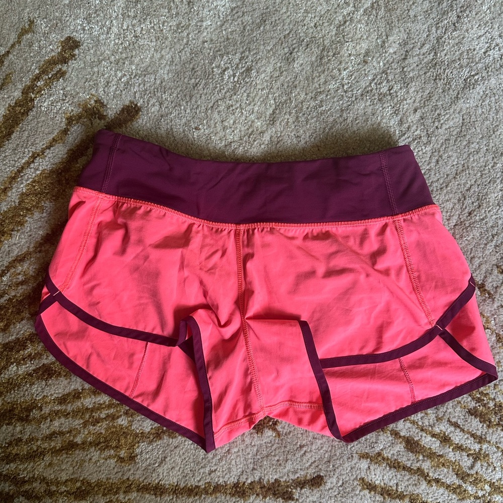 Lululemon Athletica Pink and Purple Athletic Shorts Lightweight Design